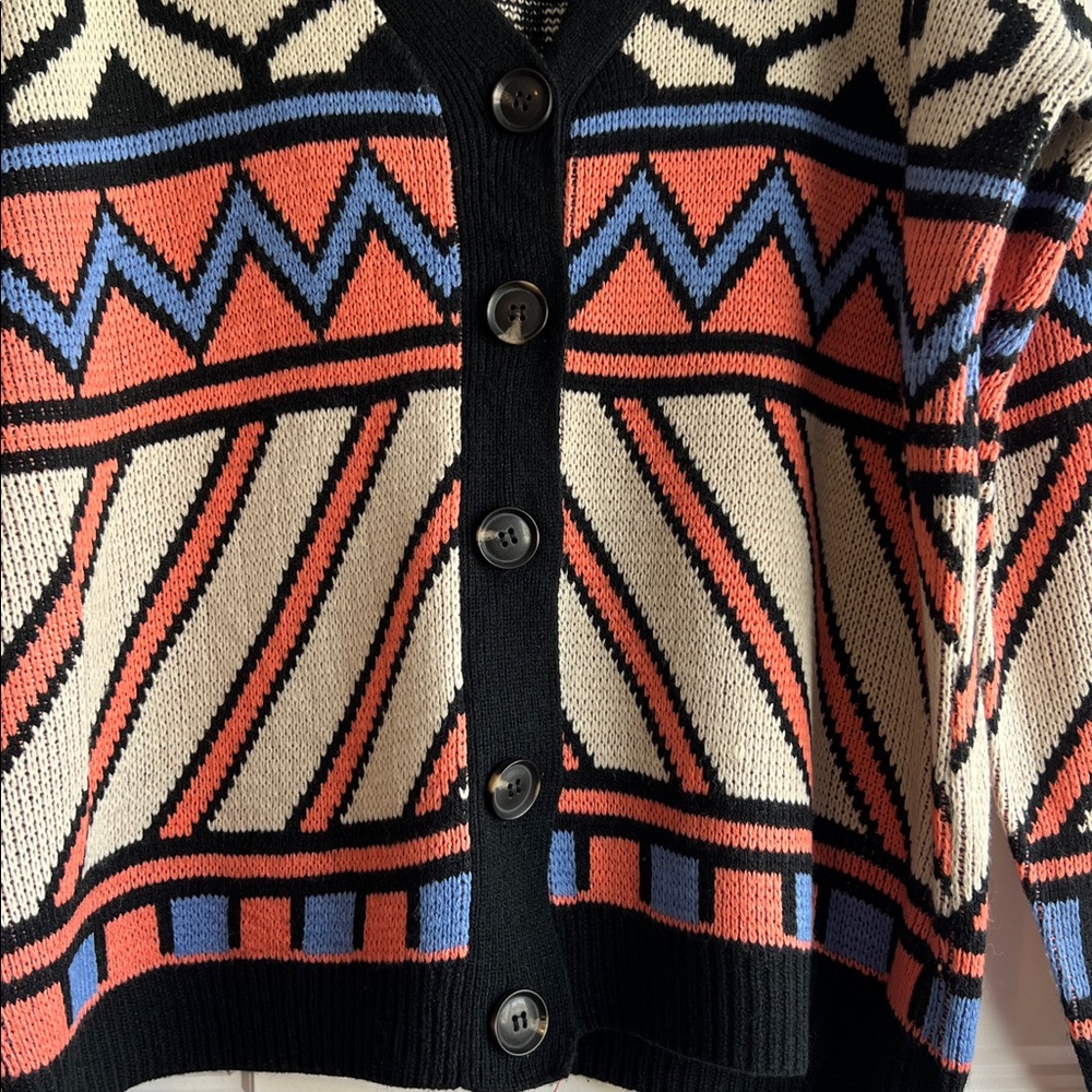 Geometric Button Cardigan - Picture 3 of 8